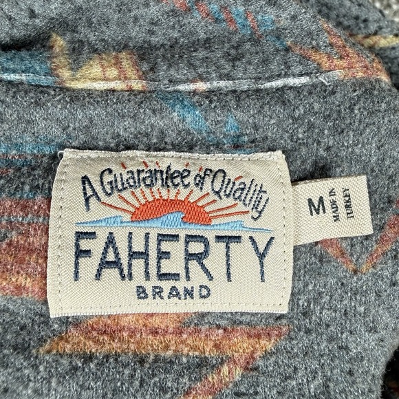 Faherty CPO Workshirt Mens Medium Aztec Chankillo Horizon Overshirt Flannel - Picture 2 of 8